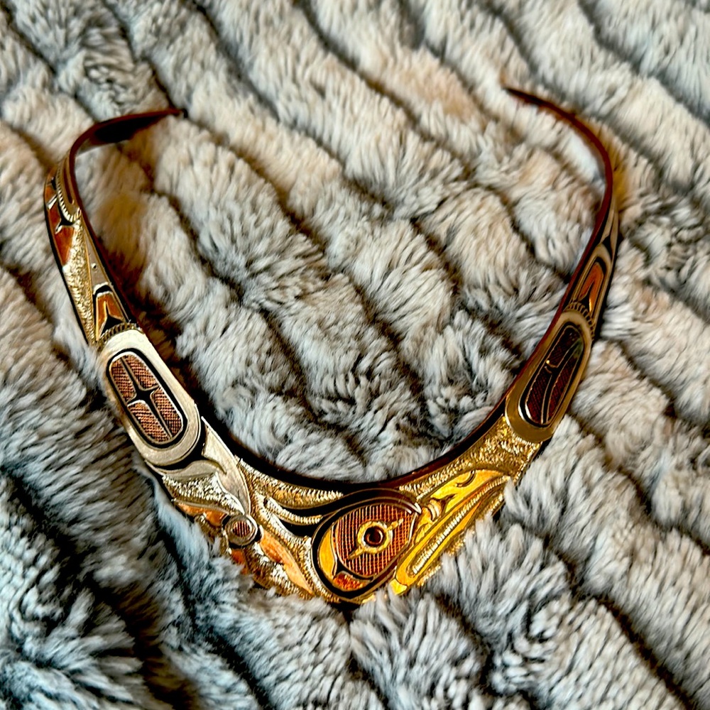 Hand Carved Copper Necklace